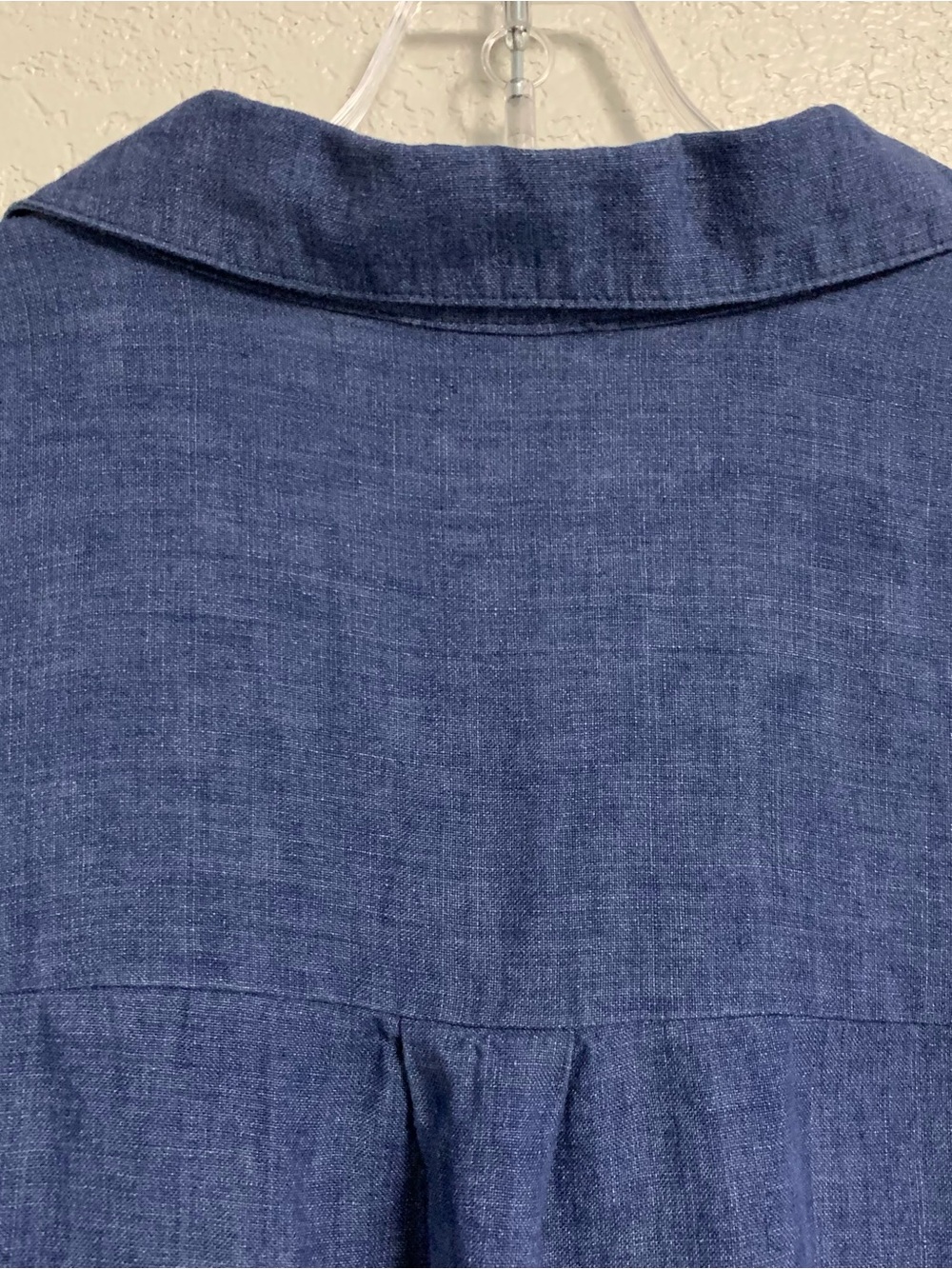 Eileen Fisher Linen Shirt Top Womens 1X Organic Linen Delave Classic Collar Blue - Picture 9 of 16